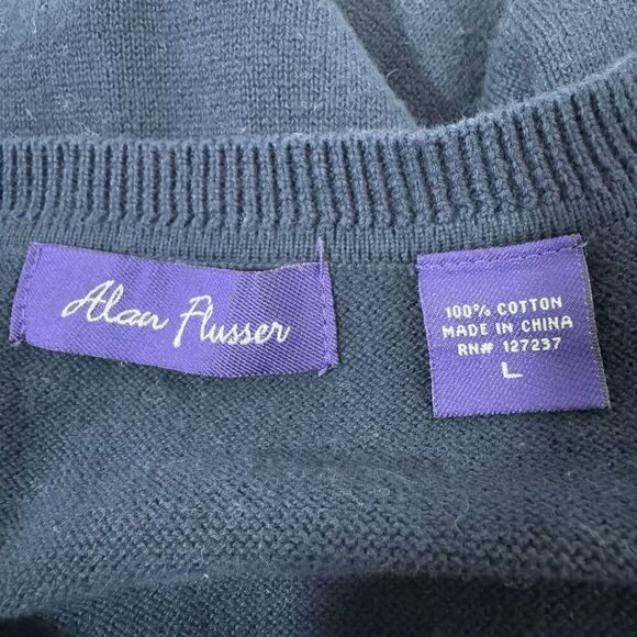 Alan Flusser Men’s Knit Sweater Vest Golf Style Size Large 100% Cotton - Picture 5 of 8